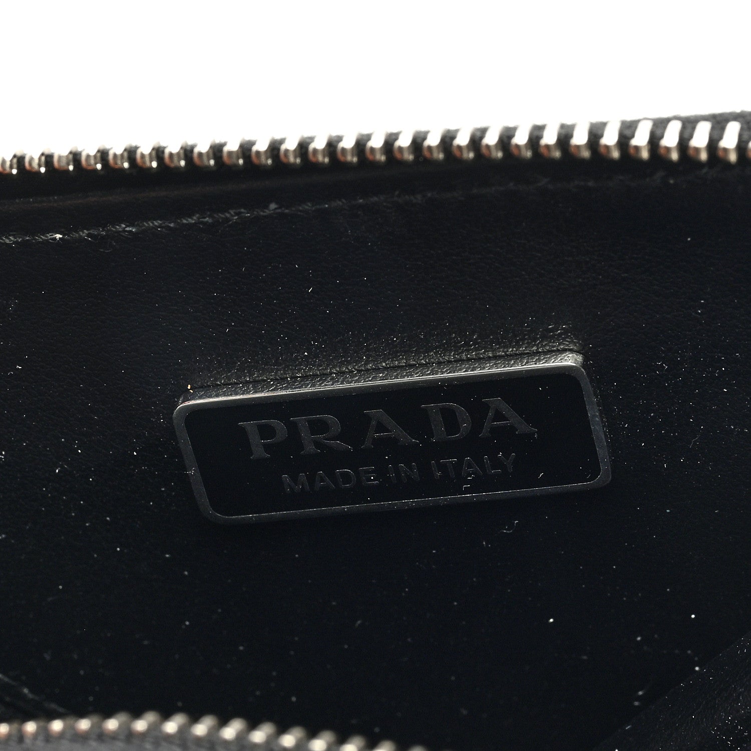 Prada Spazzolato Triangle Coin Pouch Bag Charm Black 6 of 6