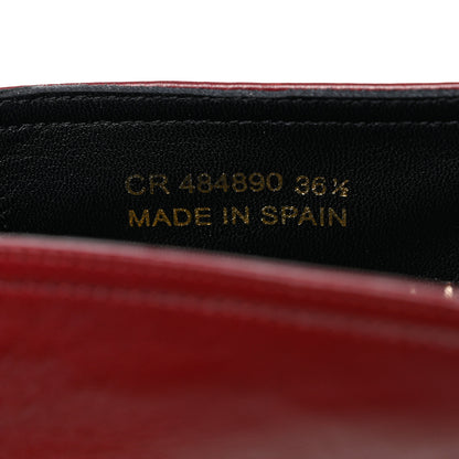 Saint Laurent Lambskin Monogram Espadrilles 36.5 Maroon 6 of 10