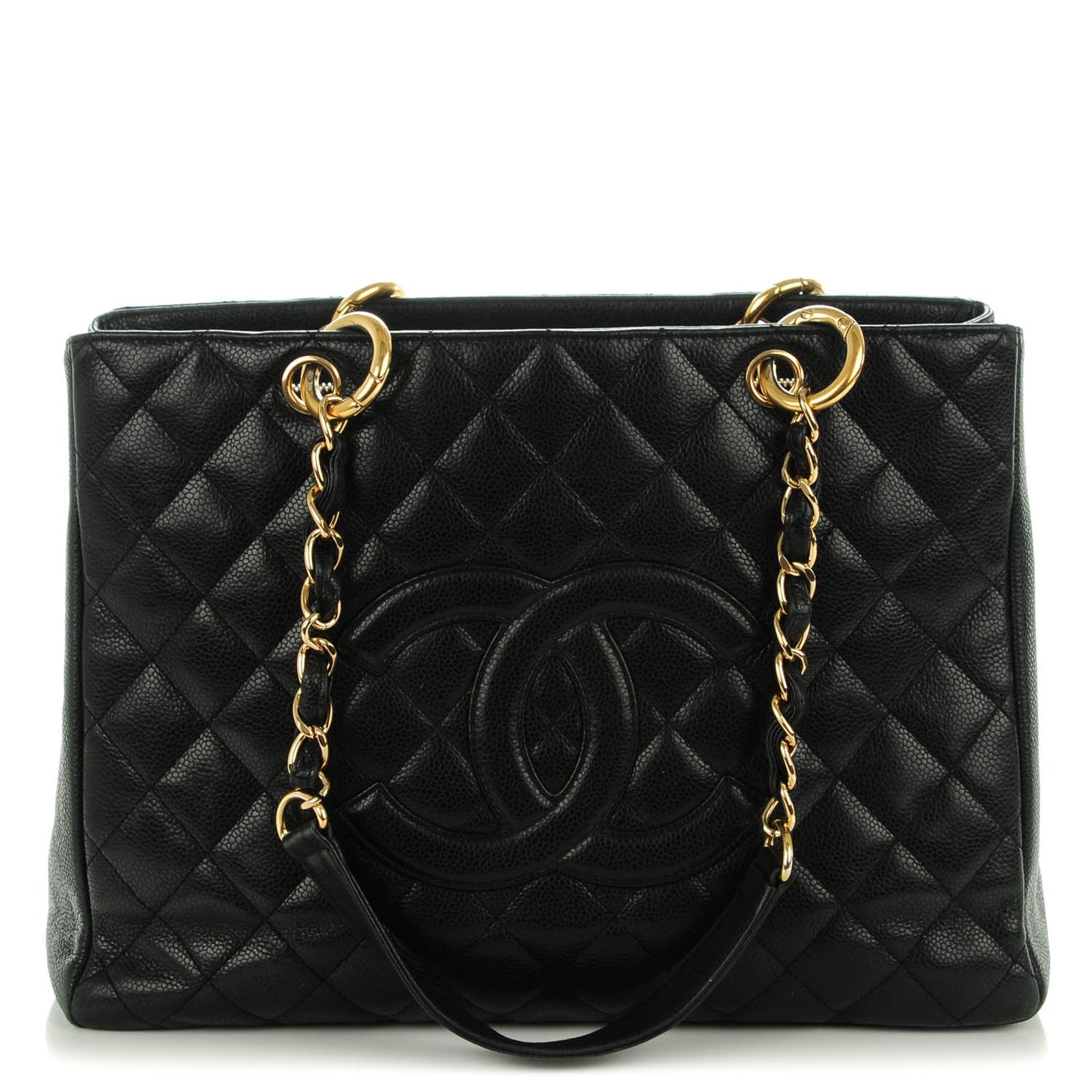 Caviar Quilted Grand Shopping Tote GST Black