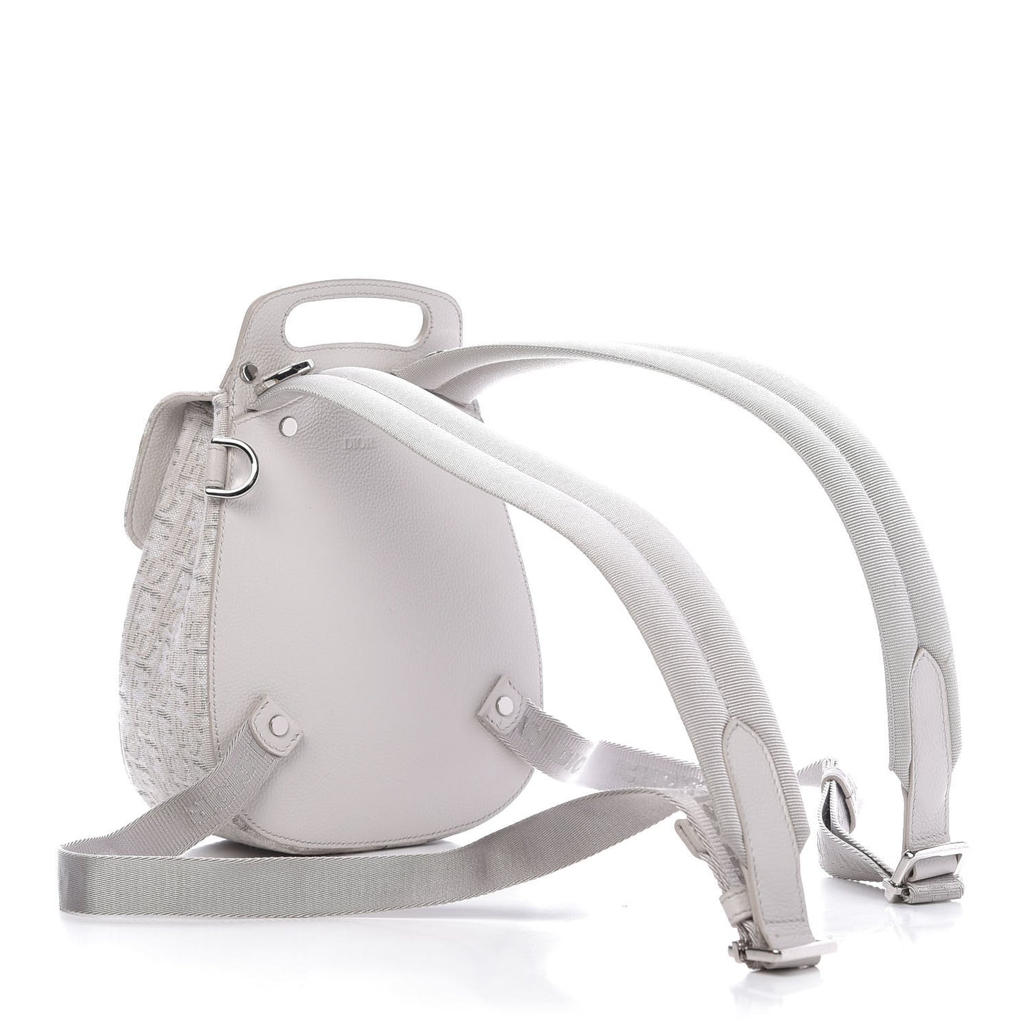 HOMME Oblique Jacquard Calfskin Mini Saddle Backpack Beige