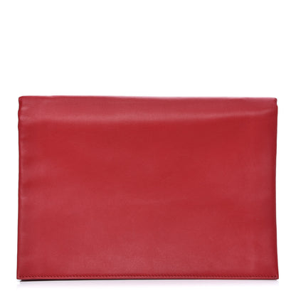 Celine Lambskin Rolled Soft Trio Clutch Bright Red 1 of 8