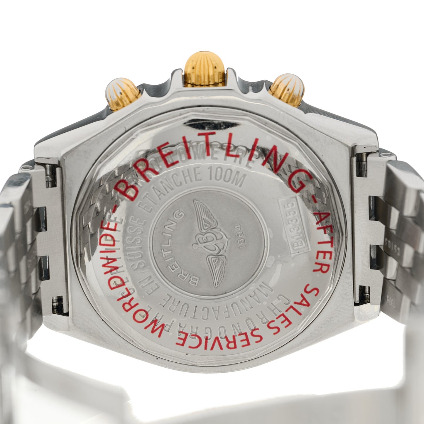 Stainless Steel 18K Yellow Gold 43mm Crosswind Chronograph Automatic Watch B13355