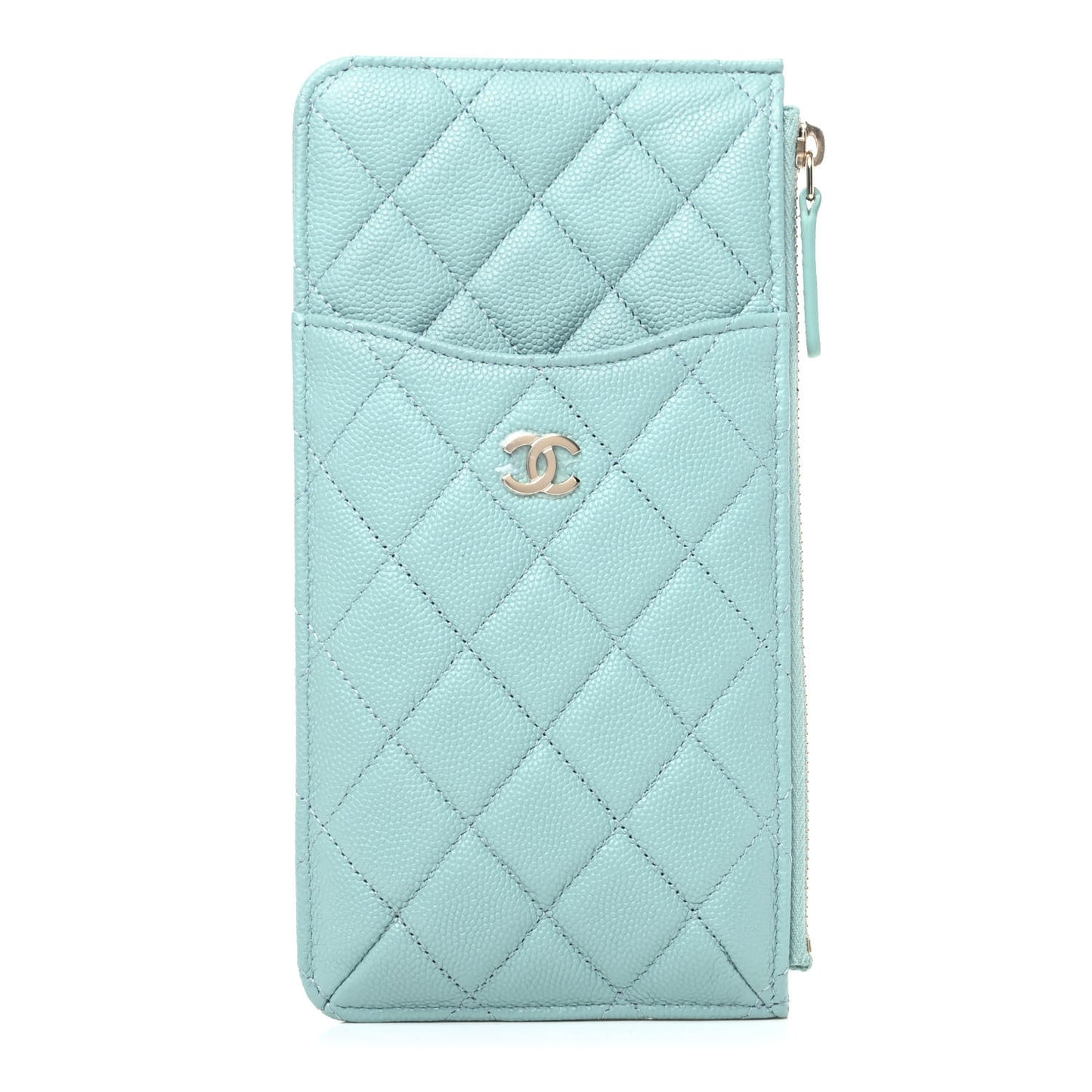 Caviar Quilted Classic iPhone Pouch Blue