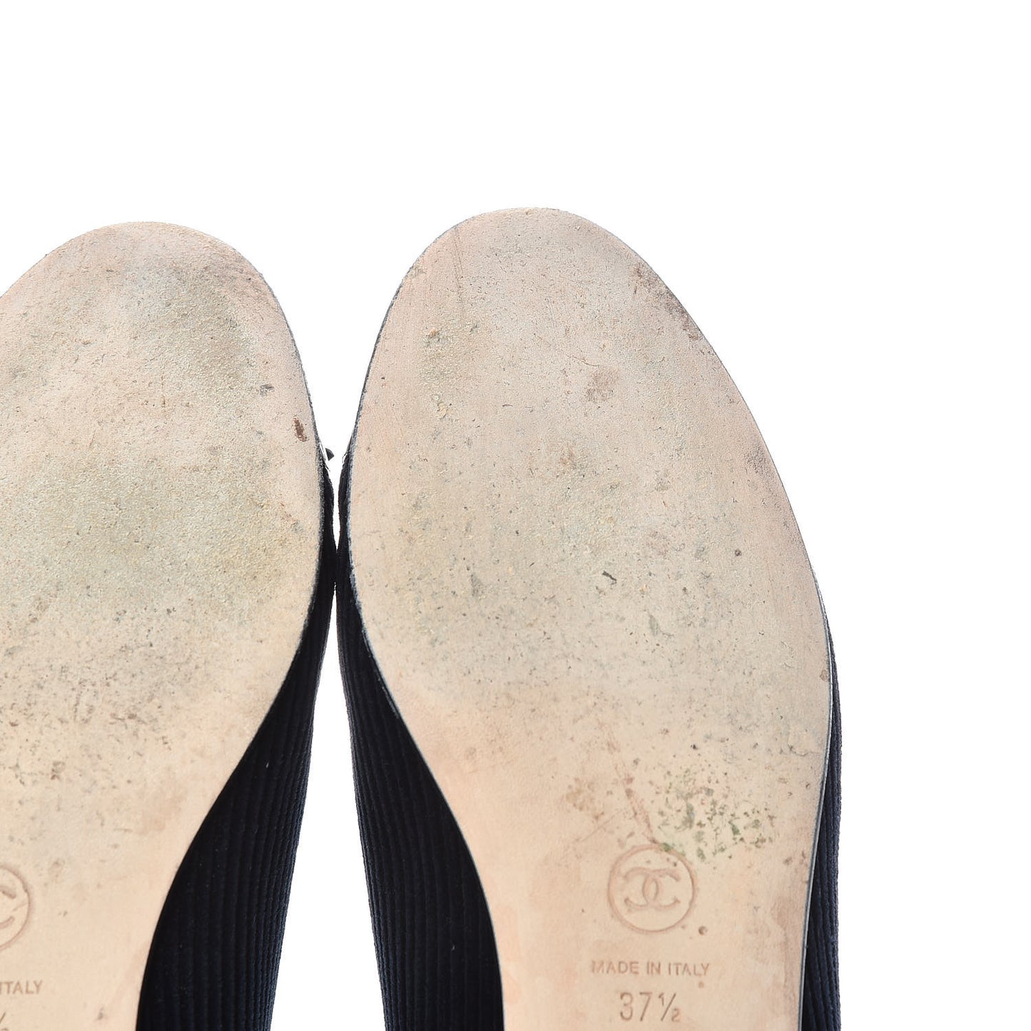 Velvet Patent Calfskin Cap Toe Ballerina Flats 37.5 Navy Black