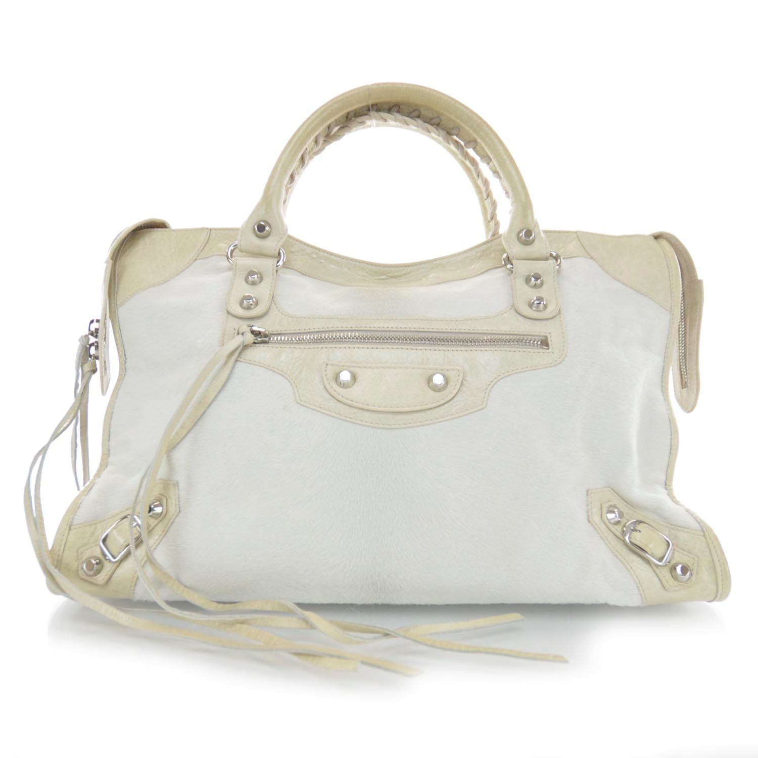 Balenciaga Pony Hair City Bianco 1 of 9