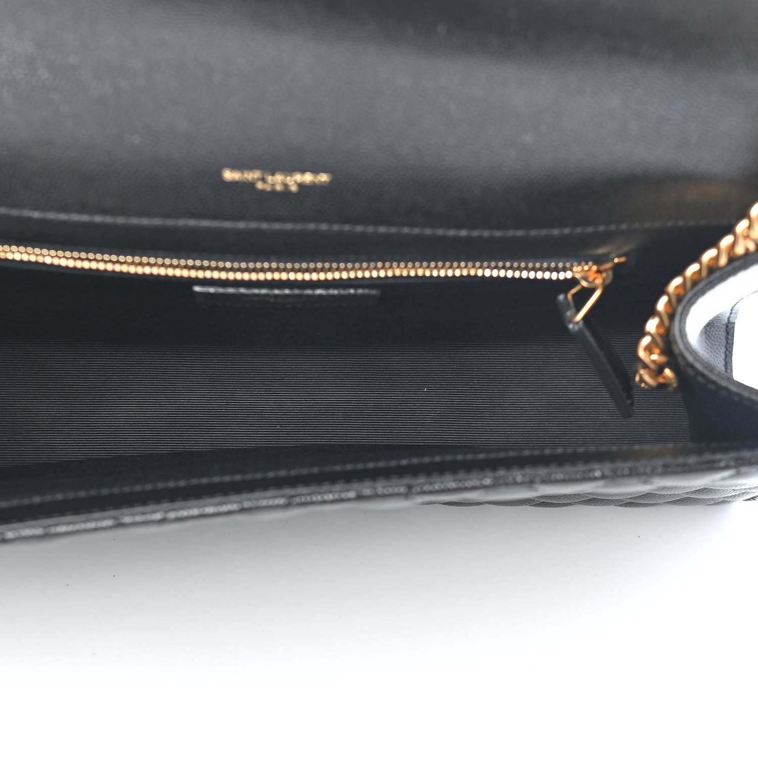 Saint Laurent Grain De Poudre Textured Mixed Matelasse Large Triquilt Monogram Satchel Black 5 of 8