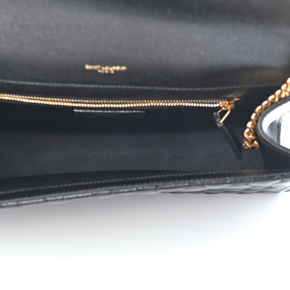 Saint Laurent Grain De Poudre Textured Mixed Matelasse Large Triquilt Monogram Satchel Black 5 of 8