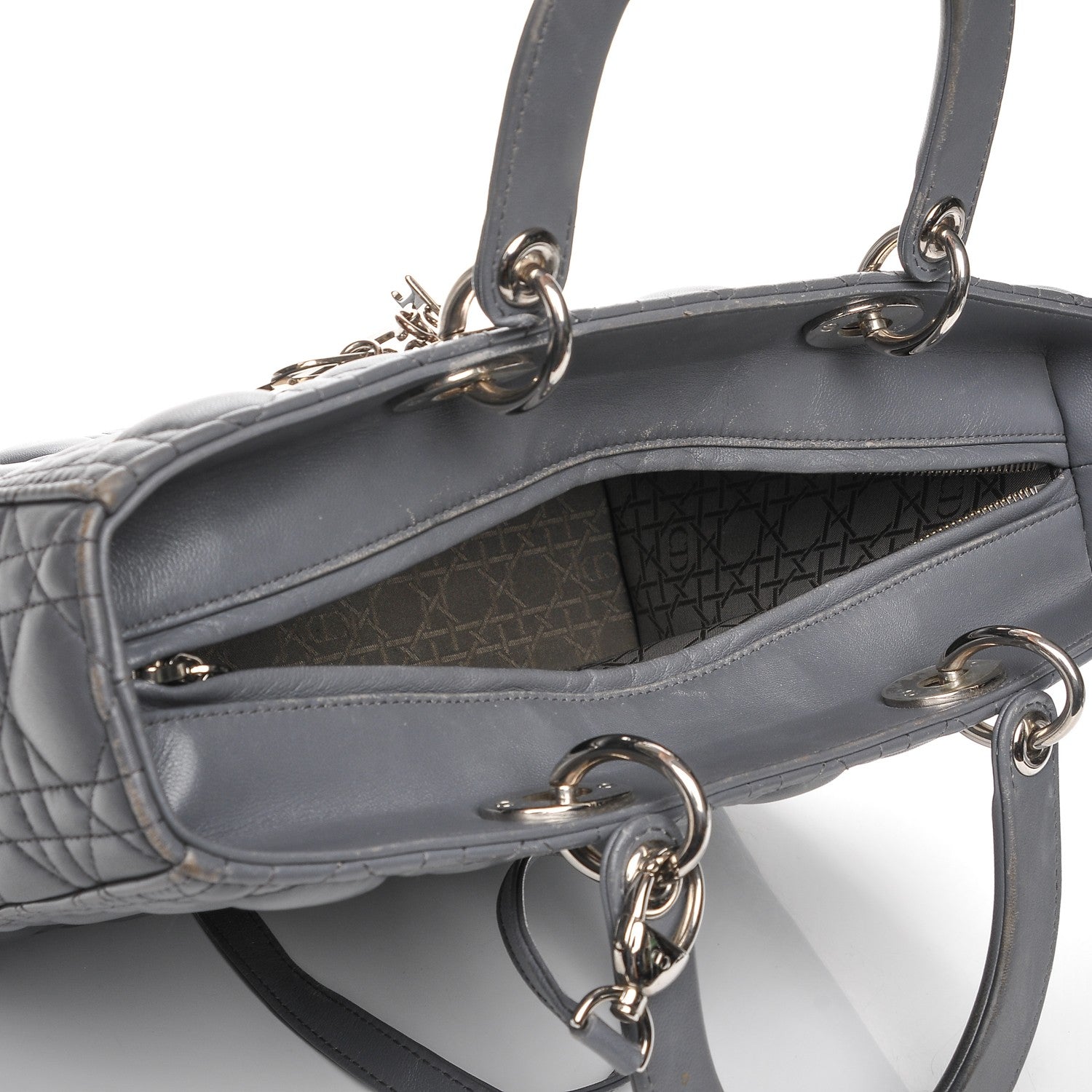 Christian Dior Lambskin Cannage Large Lady Dior Grey 5 of 20