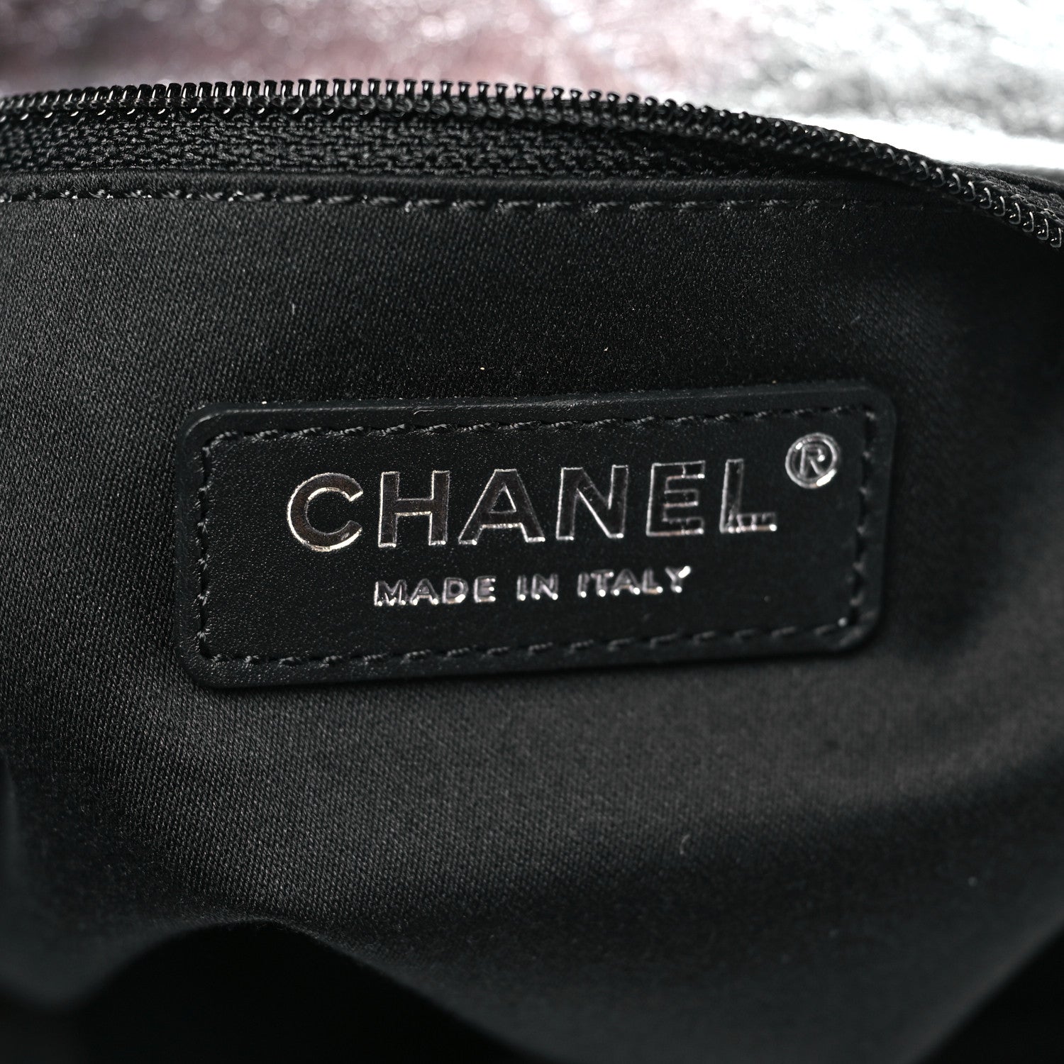 Chanel Metallic Calfskin Stitched CC Shopper Tote Silvery 6 of 10