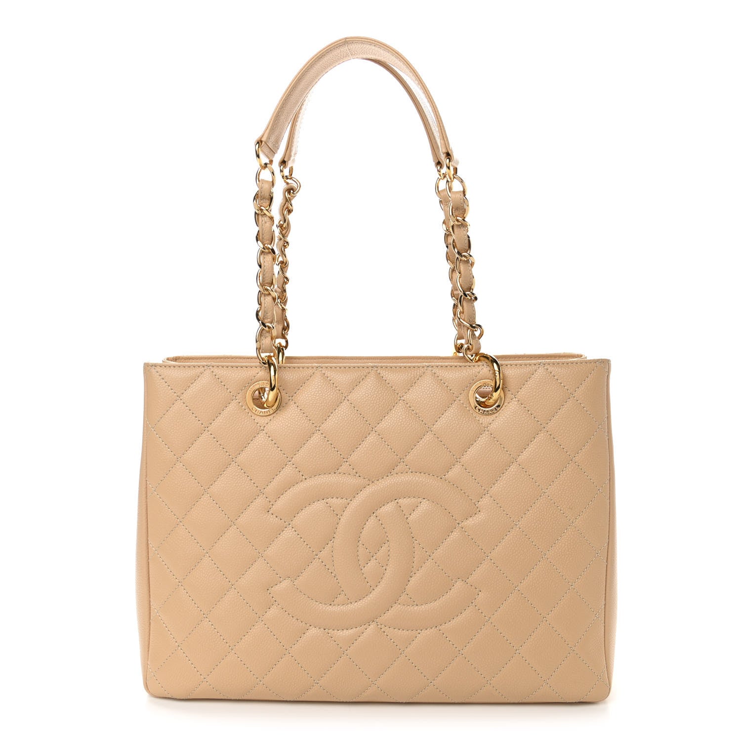 Chanel Caviar Quilted Grand Shopping Tote GST Beige 1 of 11