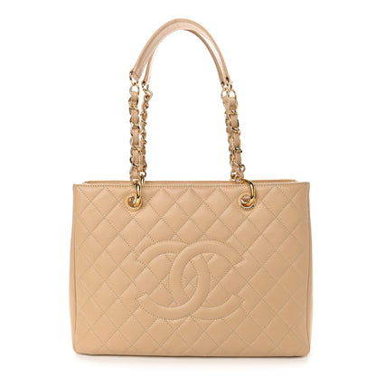 Chanel Caviar Quilted Grand Shopping Tote GST Beige 1 of 11