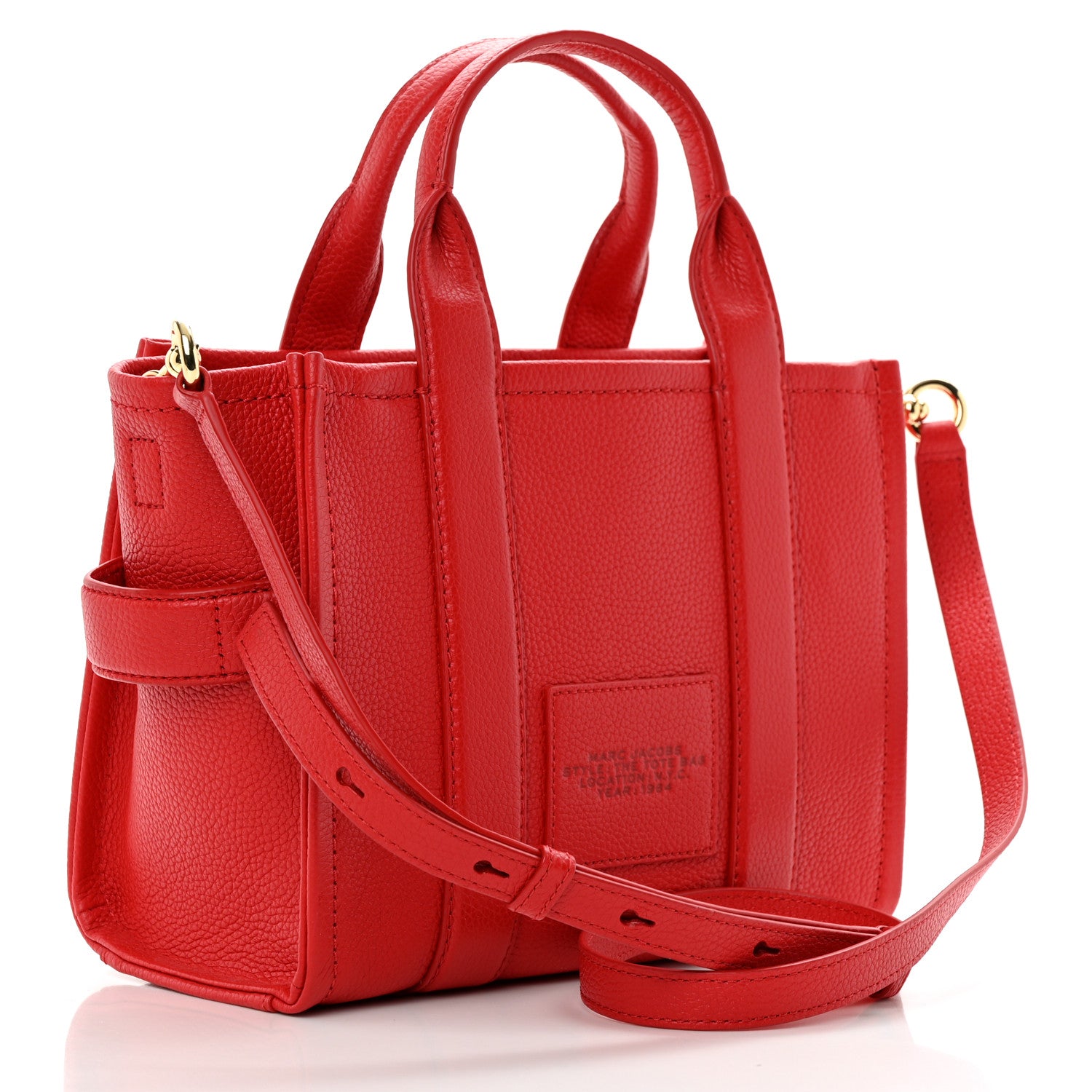 Marc Jacobs Grained Calfskin Small The Tote Bag Red 3 of 11