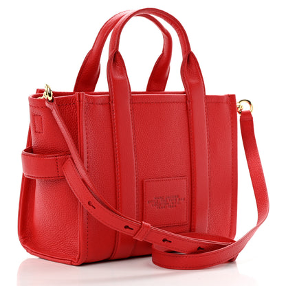 Marc Jacobs Grained Calfskin Small The Tote Bag Red 3 of 11