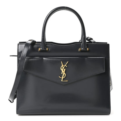 Saint Laurent Shiny Calfskin Medium Uptown Tote Black 1 of 10