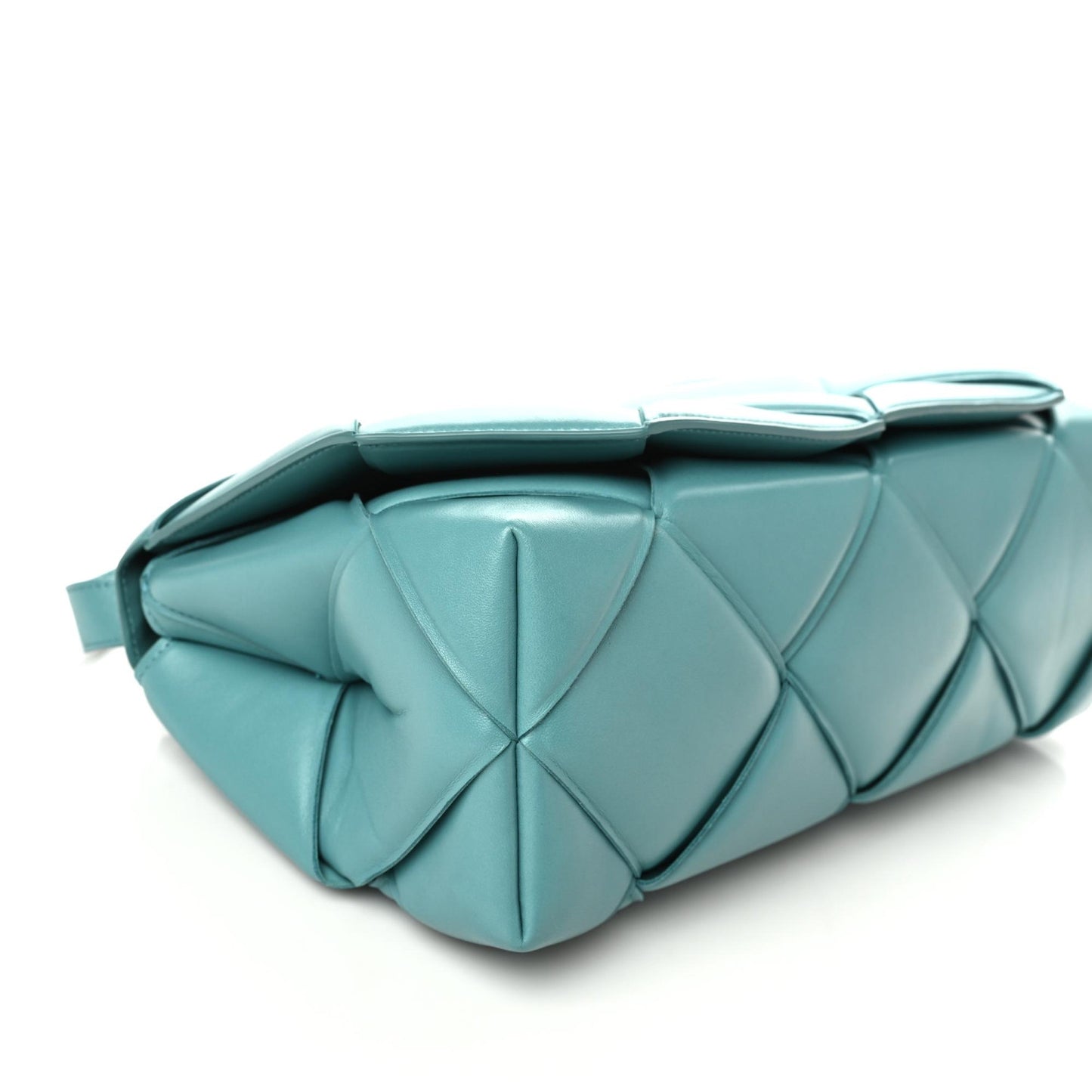 Nappa Intreccio Padded Top Handle Shoulder Bag Linoleum