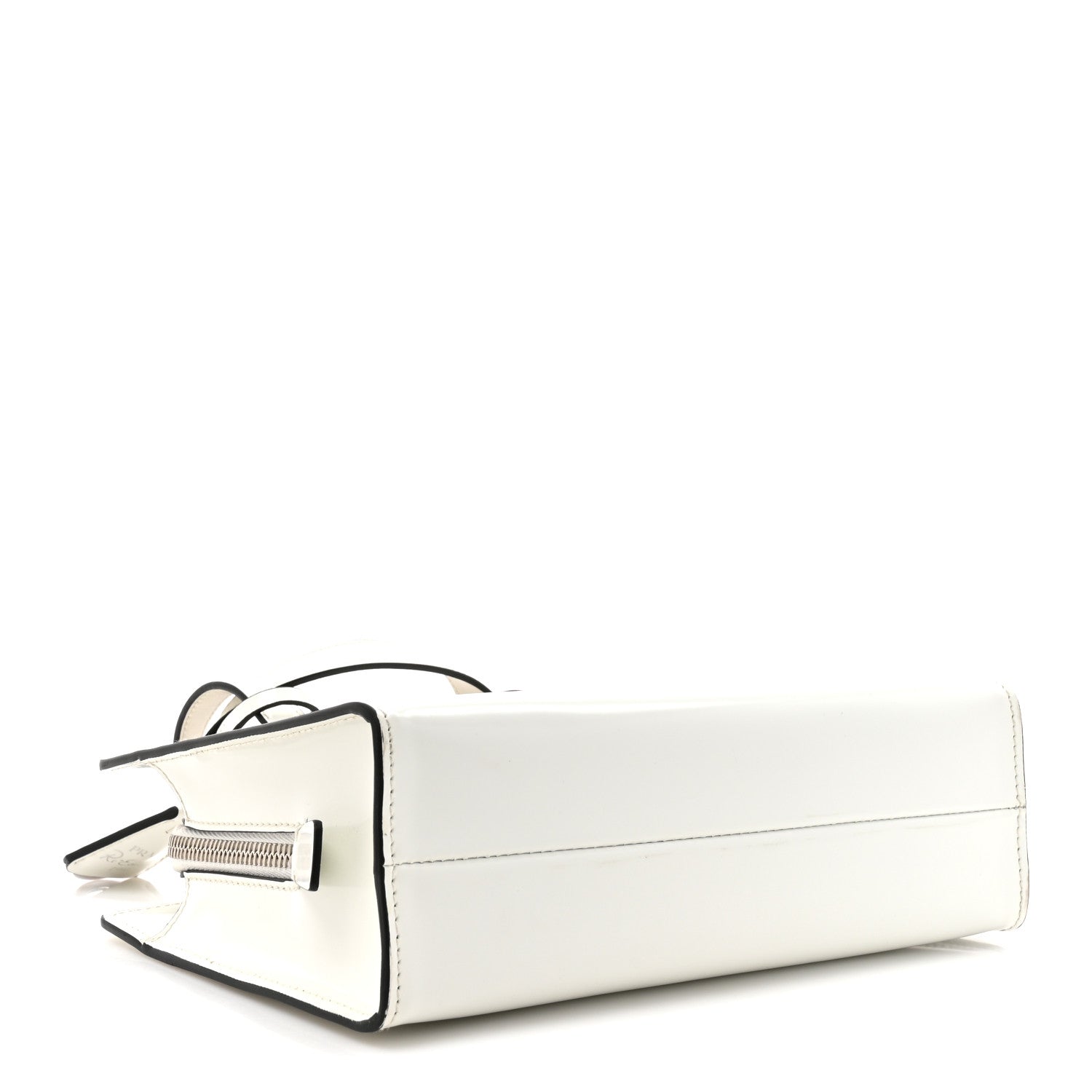 Prada Spazzolato Mini Re-Edition 1995 Double Handle Handbag White