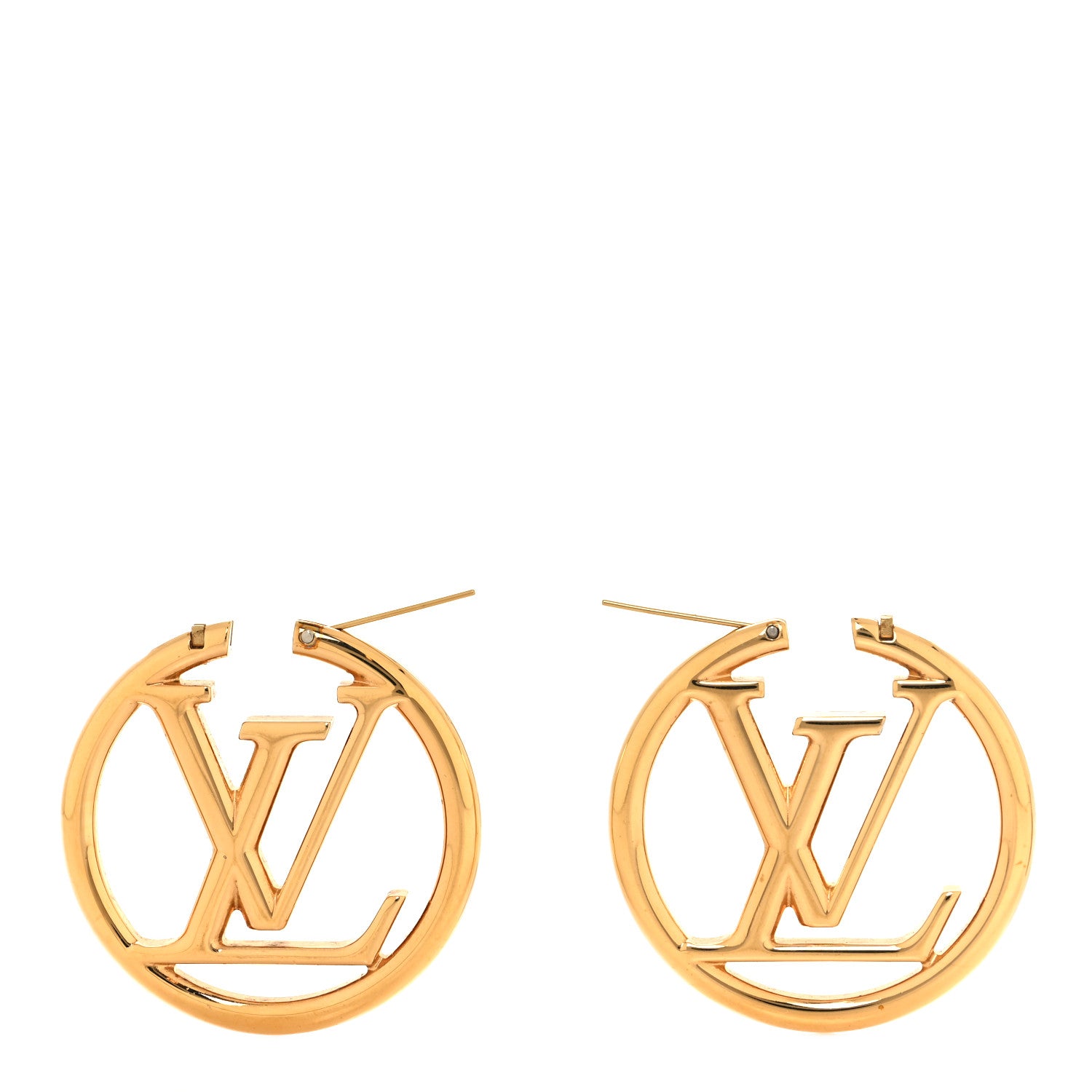 Louis Vuitton Metal Louise Hoop Earrings Gold 3 of 4
