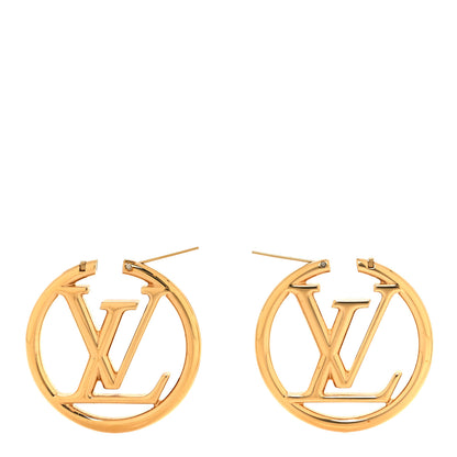 Louis Vuitton Metal Louise Hoop Earrings Gold 3 of 4