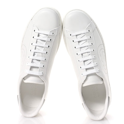 Gucci Calfskin Interlocking G Perforated Mens Ace Sneakers 10.5 White Grey Sky 2 of 9