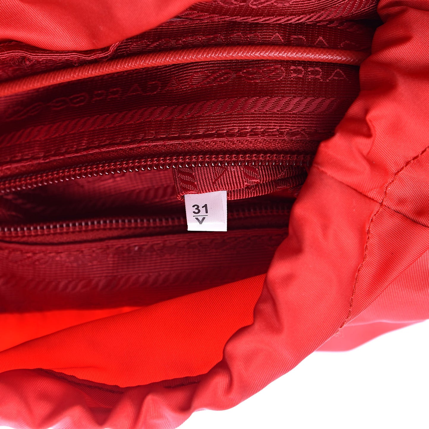 Tessuto Nylon Vela Saffiano Mini Single Snap Buckle Backpack Rosso