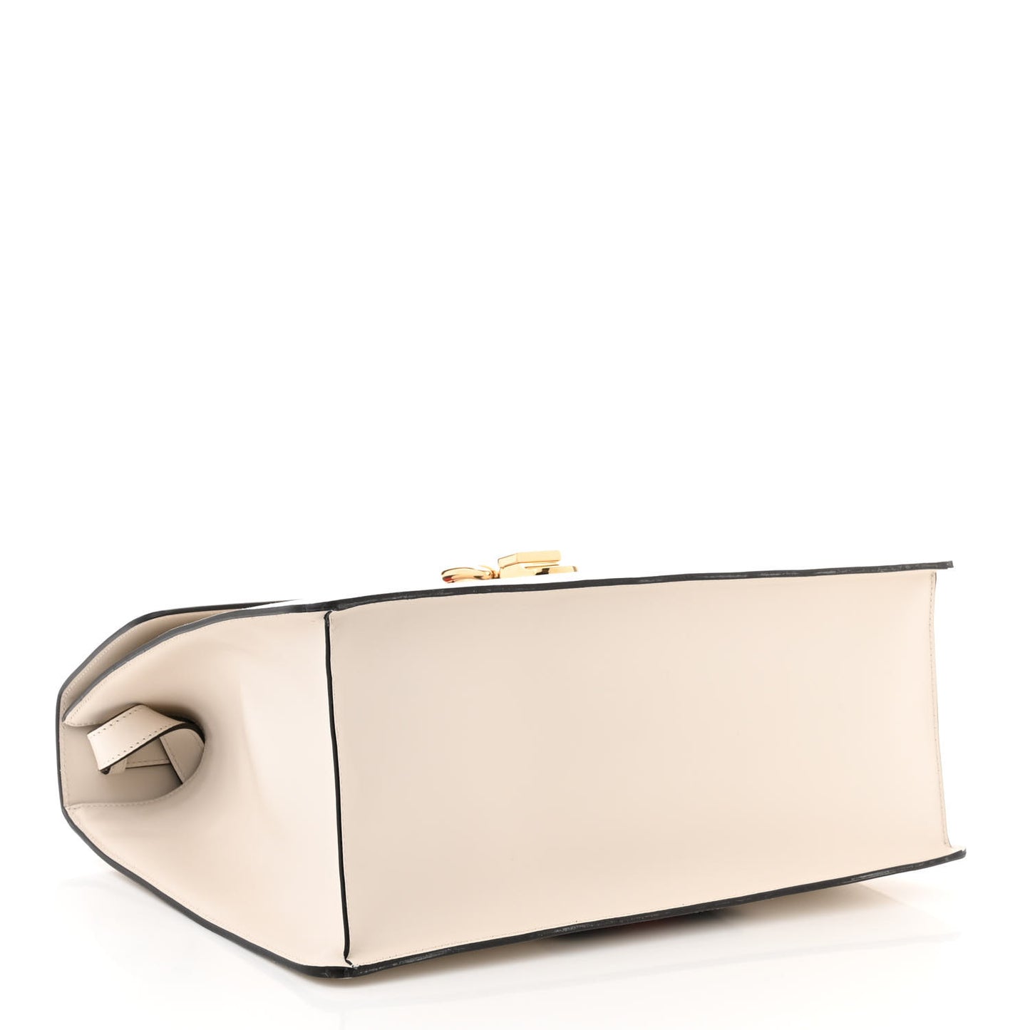 Calfskin Maxi Sylvie Top Handle Bag White