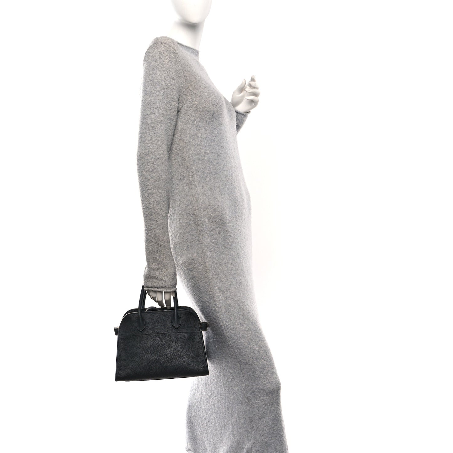 Grained Calfskin Soft Margaux 10 Bag Black