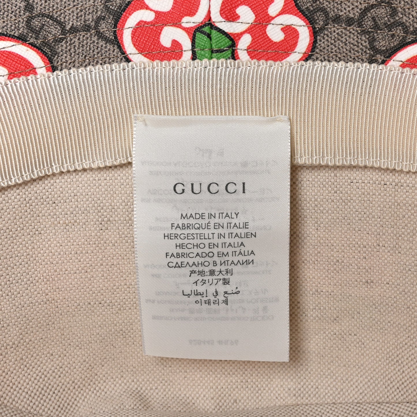 GG Supreme Monogram Apple Textured Dollar Calfskin Retro Interlocking G Fedora Pomme Bucket Hat L Beige Ebony Red