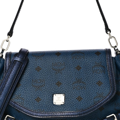 MCM Visetos Crossbody Flap Messenger Blue 7 of 13