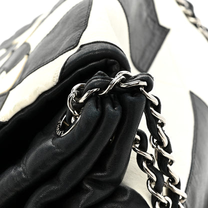 Chanel Lambskin Patchwork Accordion Flap Black White 14 of 23