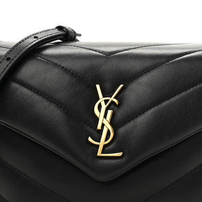 Saint Laurent Calfskin Y Quilted Monogram Toy Loulou Crossbody Bag Black 8 of 14