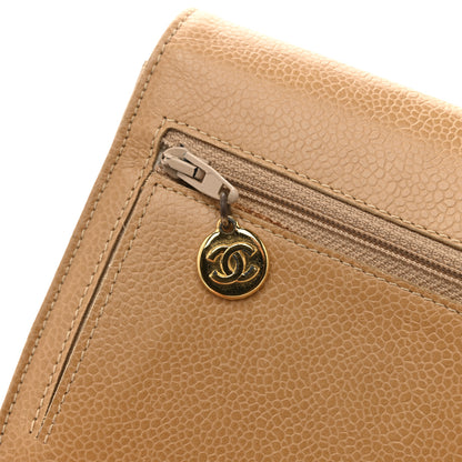Chanel Caviar Timeless CC Wallet on Chain WOC Beige 12 of 17