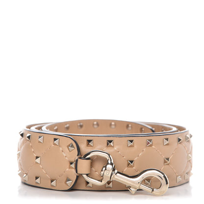 Valentino Garavani Lambskin Rockstud Spike Shoulder Strap Camel Rose 1 of 5