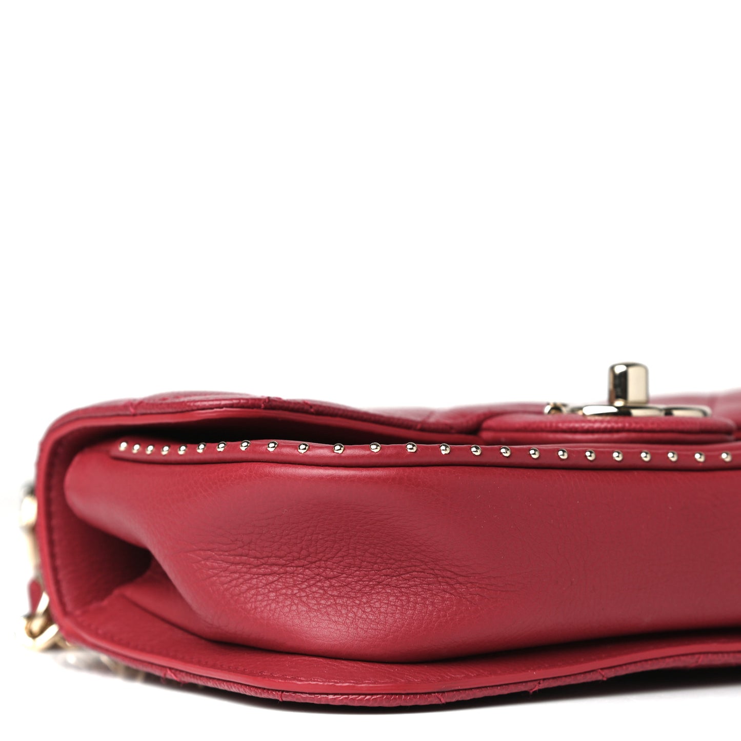 Caviar Quilted Mini Studded Flap Red