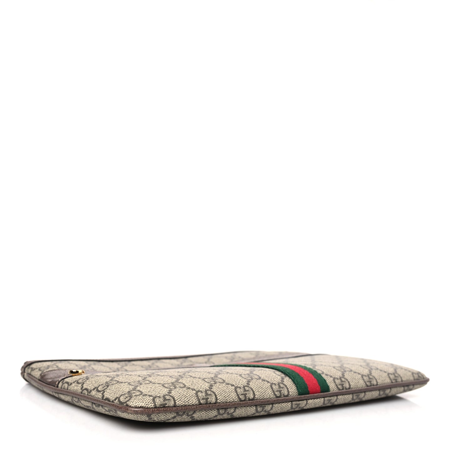 GG Supreme Monogram Large Ophidia Pouch Clutch Brown