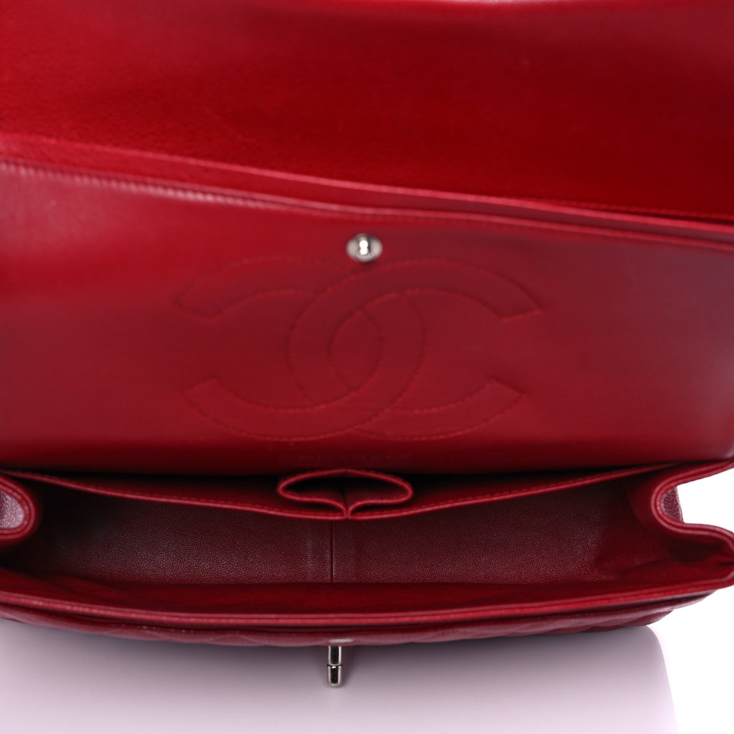 Chanel Caviar Quilted Jumbo Double Flap Dark Red 5 of 10