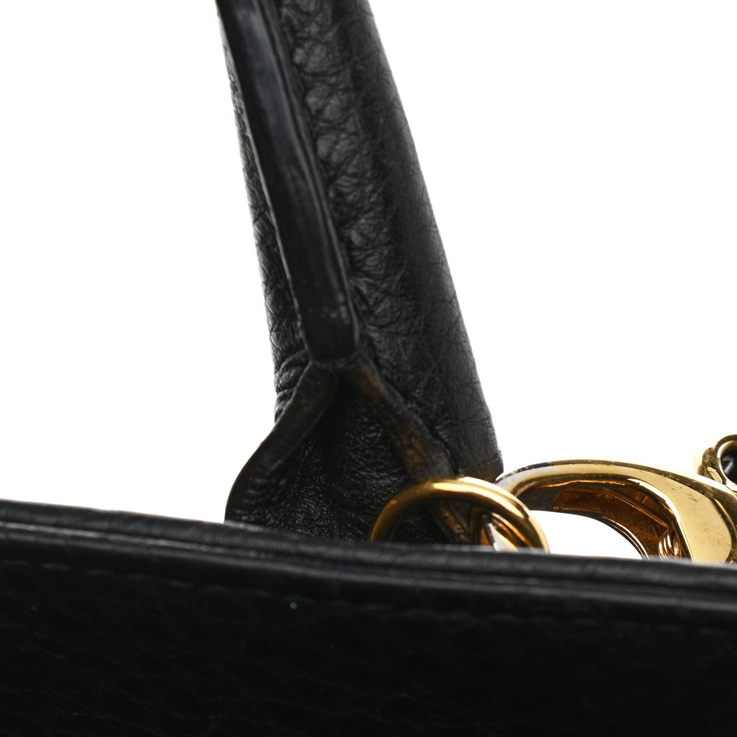 Calfskin Cerf Executive Shopper Tote Black