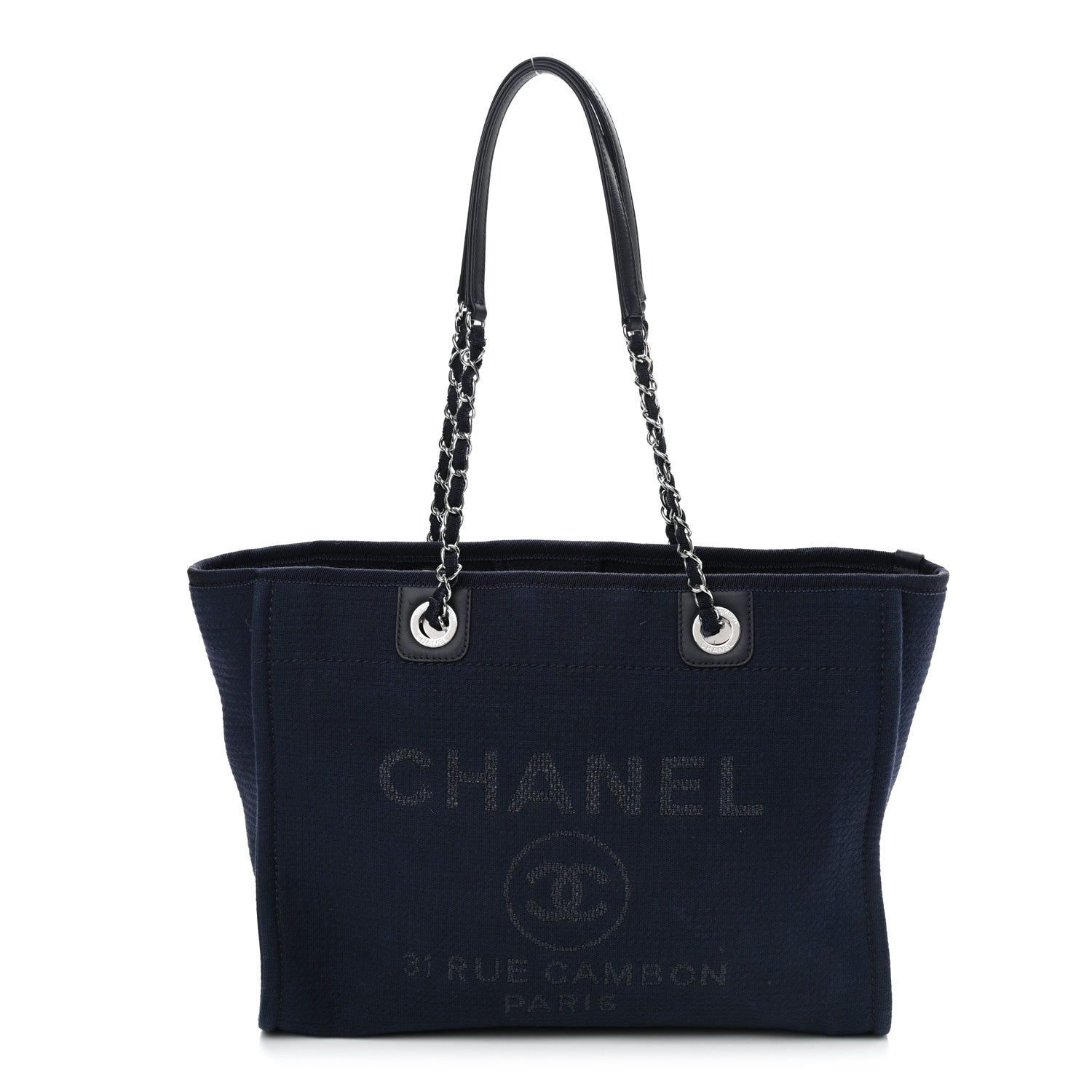 Chanel Mixed Fibers Small Deauville Tote Navy 3 of 11