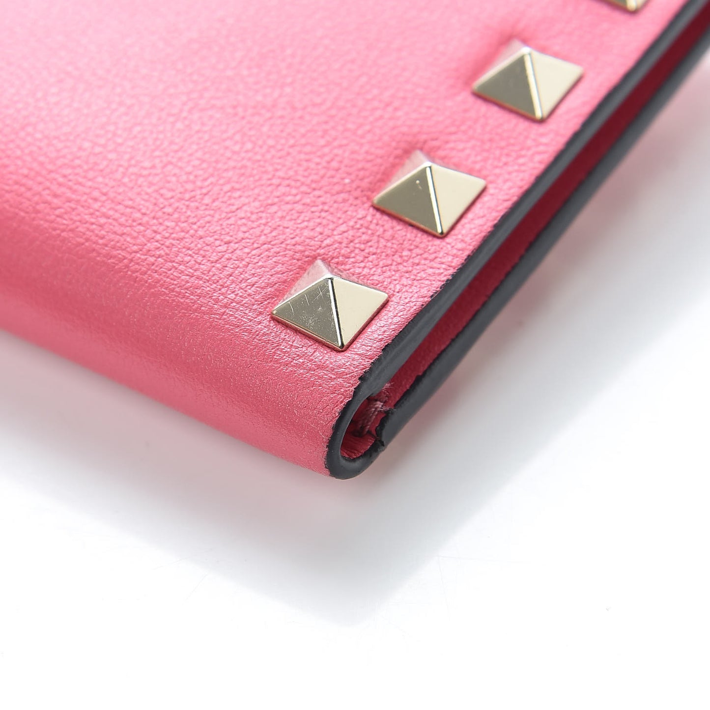 Vitello Rockstud Coin Case Card Holder Shadow Pink