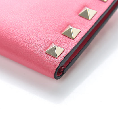 Valentino Garavani Vitello Rockstud Coin Case Card Holder Shadow Pink 6 of 9