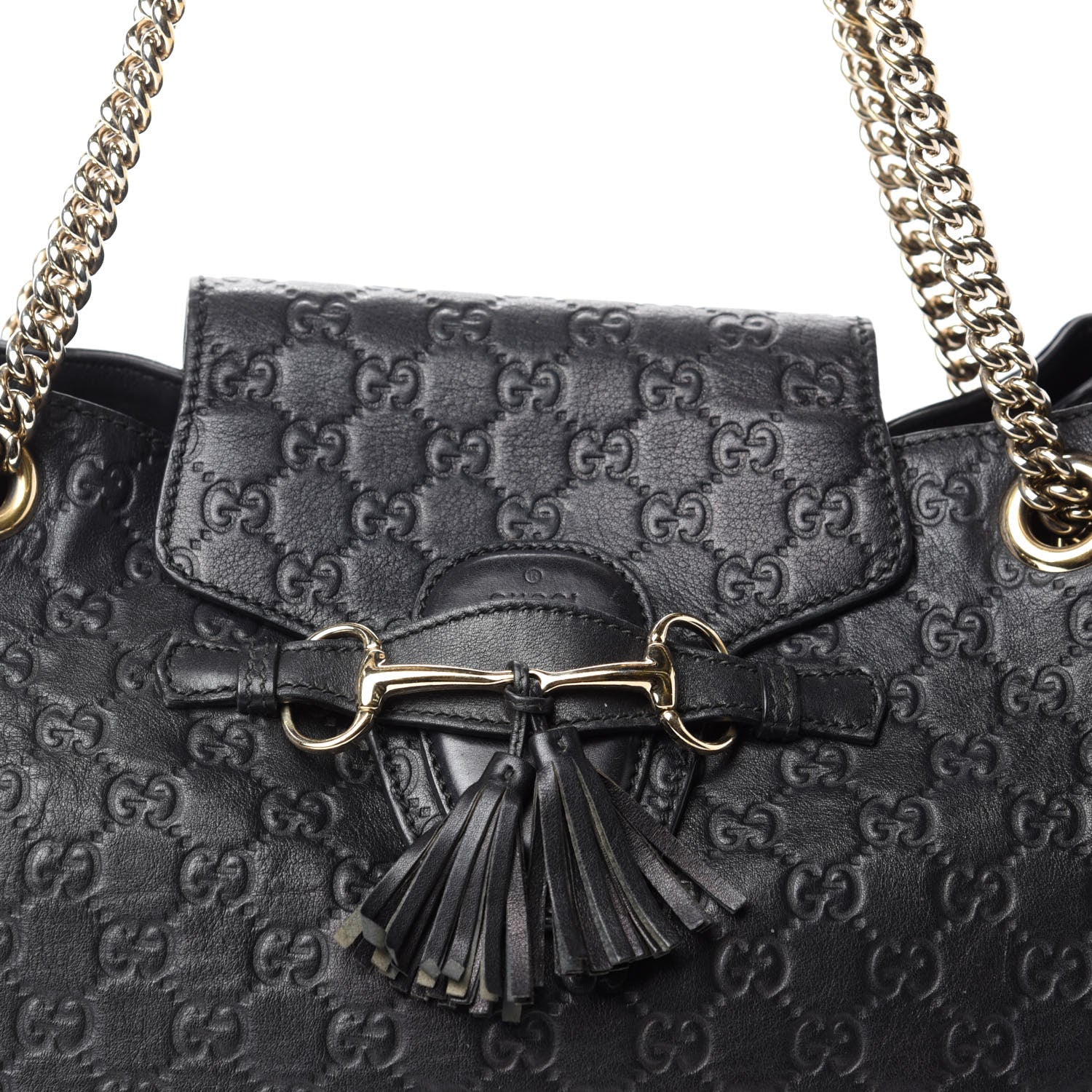 Gucci Guccissima Medium Emily Shoulder Bag Black 10 of 10