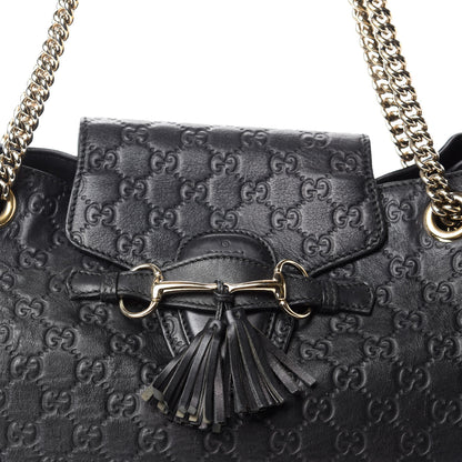 Gucci Guccissima Medium Emily Shoulder Bag Black 10 of 10