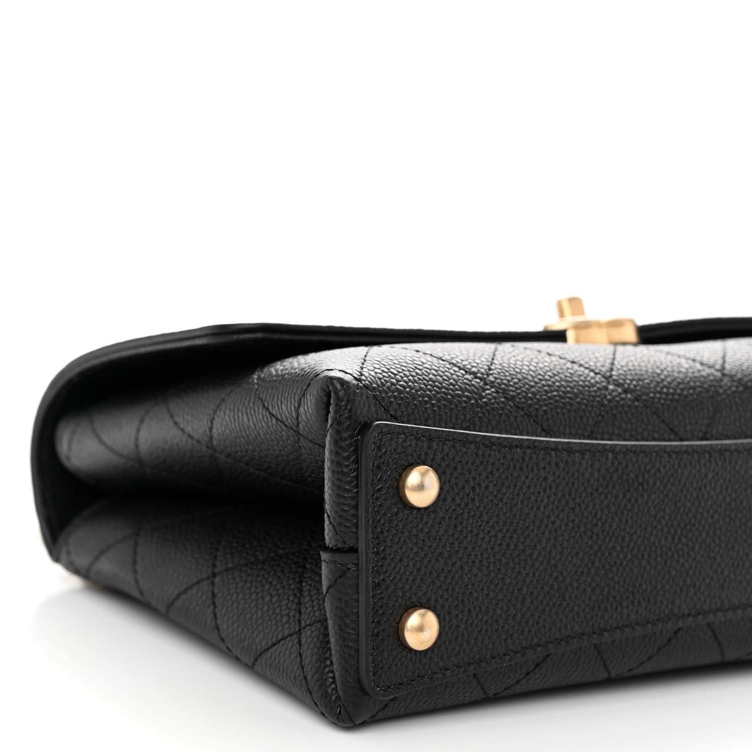 Chanel Grained Calfskin Small Stitched Flap Black 9 of 10