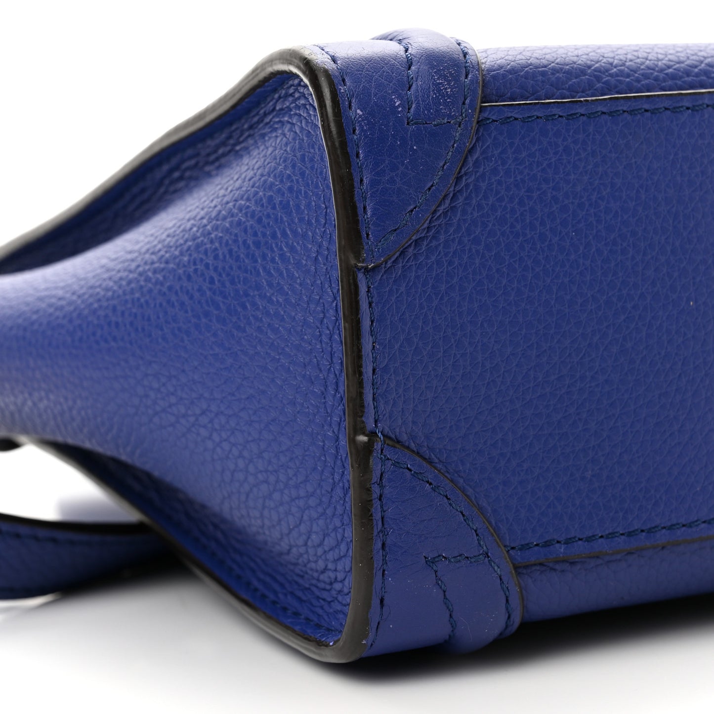 Drummed Calfskin Nano Luggage Indigo