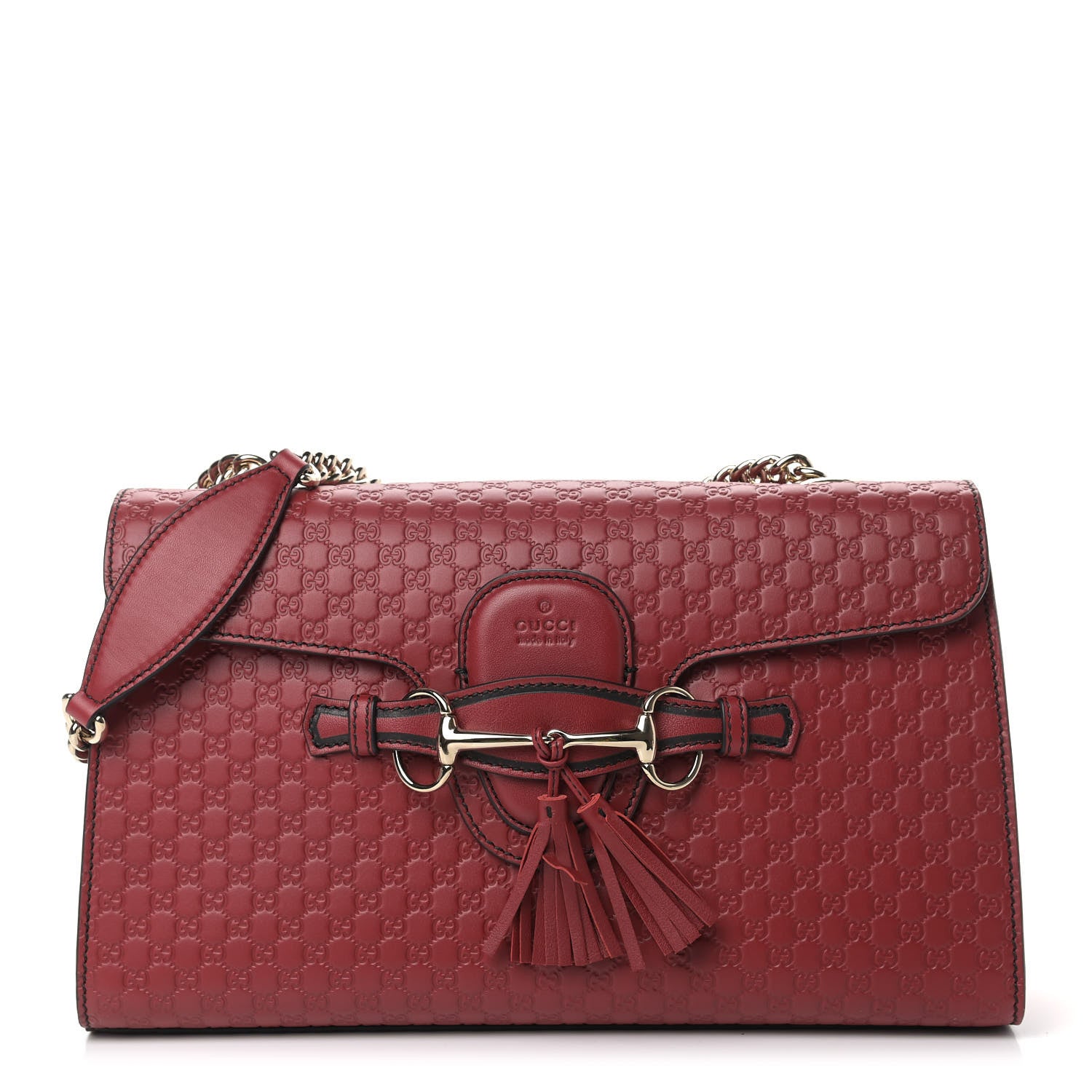 Gucci Microguccissima Medium Emily Chain Shoulder Bag Red 1 of 9