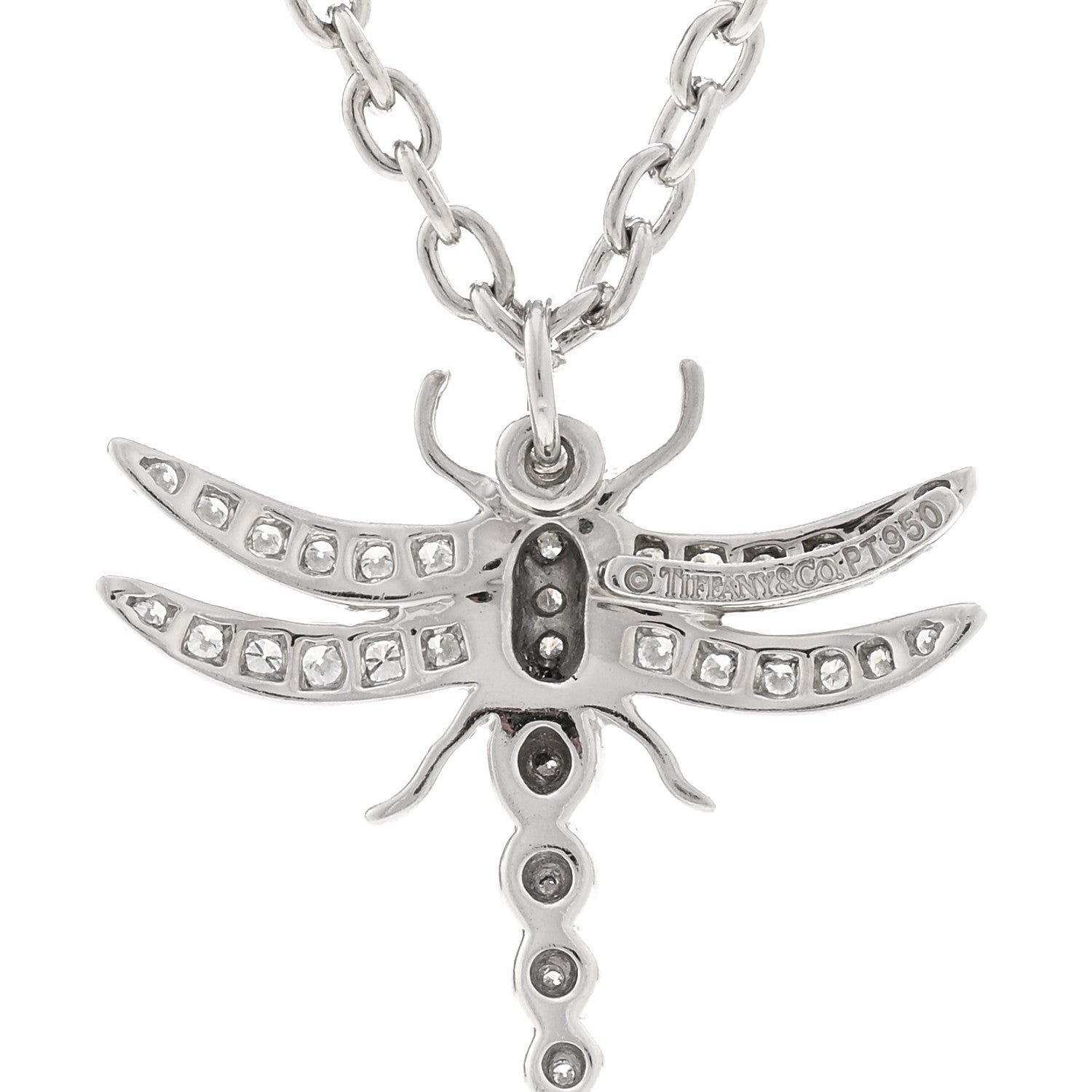 Tiffany Platinum Diamond Dragonfly Pendant Necklace 4 of 5