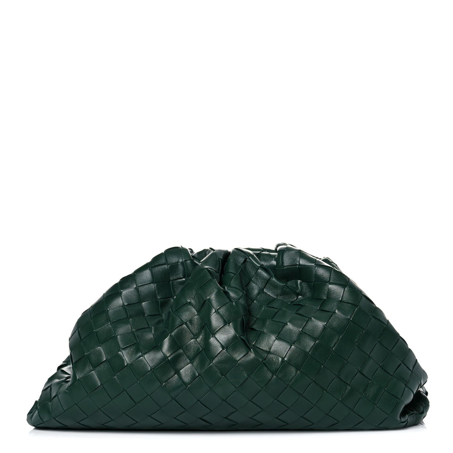 Bottega Veneta Nappa Maxi Intrecciato The Pouch Oversized Clutch Raintree 1 of 8