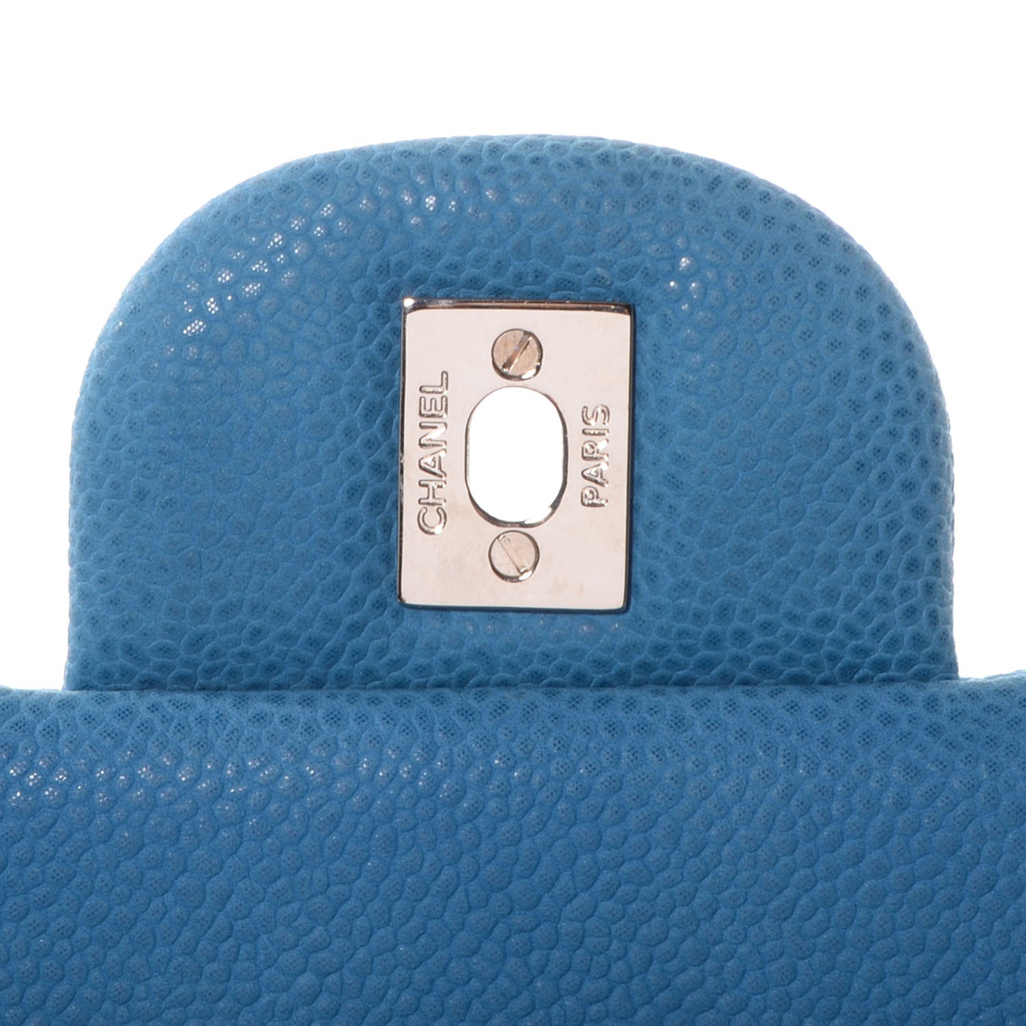 Iridescent Caviar Jumbo Double Flap Blue