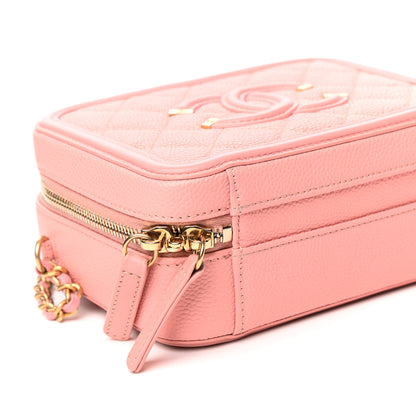 Chanel Caviar Quilted Small CC Filigree Vanity Case Rose Pink 8 of 10