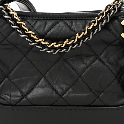 Chanel Aged Calfskin Quilted Small Gabrielle Hobo Black 8 of 14