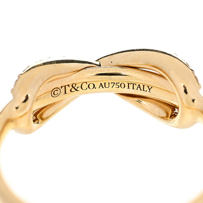 Tiffany 18K Yellow Gold Diamond Infinity Ring 50 5.5 4 of 4